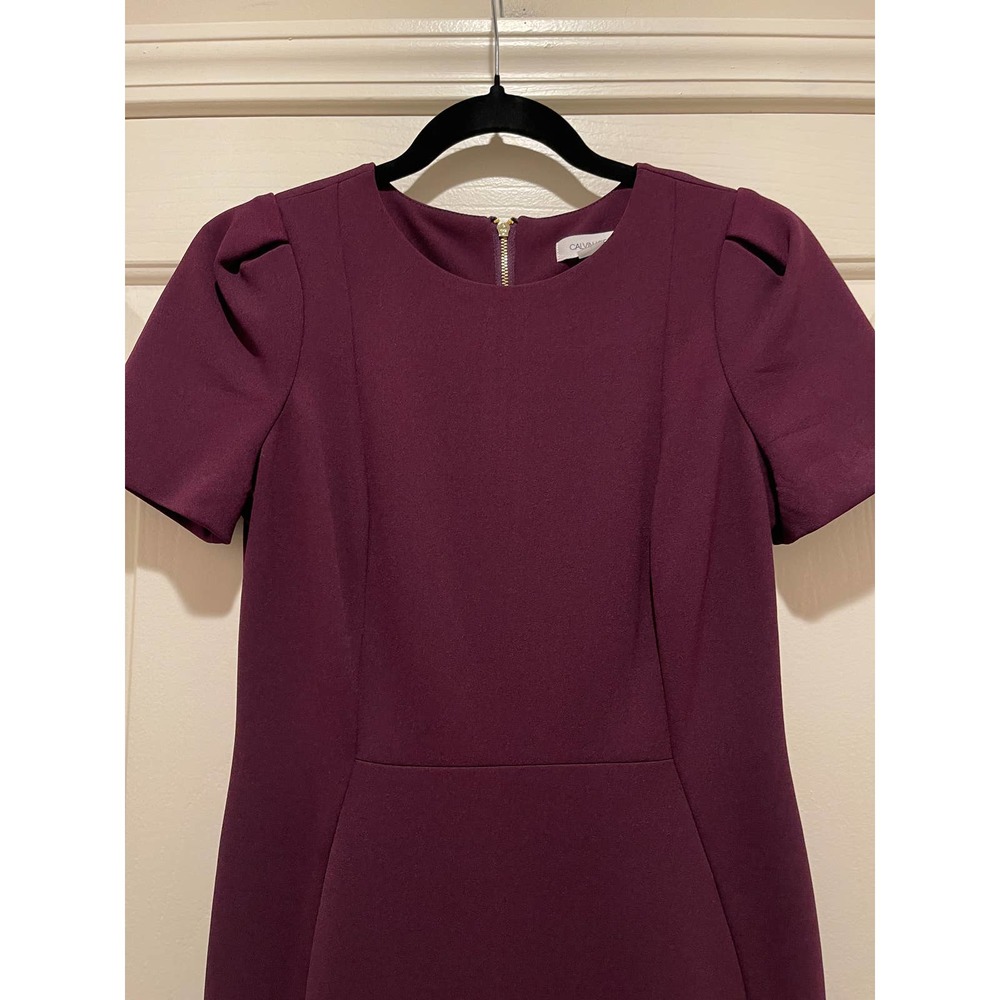 Calvin Klein Purple Sheath Dress Sz 4 - Picture 2 of 11